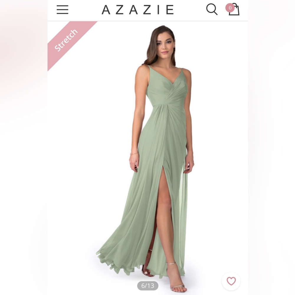 Azazie Dusty Sage bridesmaid dress